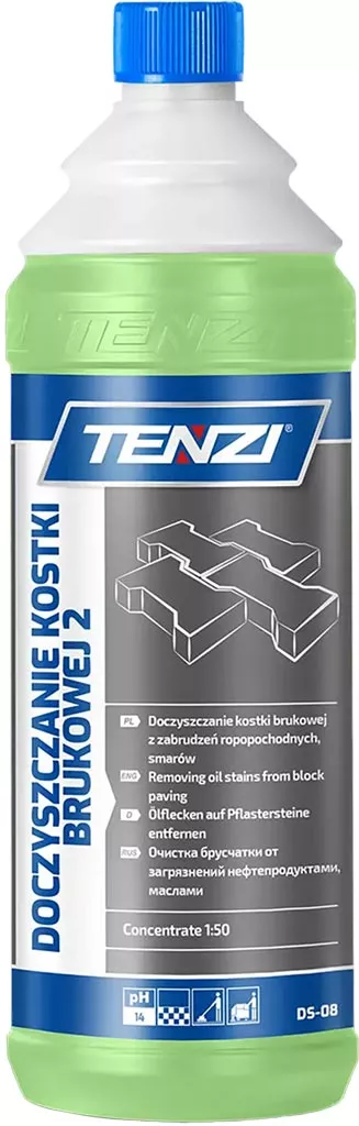 TENZI Doczyszczanie Kostki Brukowej 2 to skoncentrowany preparat do czyszczenia kostki brukowej, skutecznie usuwający zabrudzenia i osady. Opakowanie 1 litr.