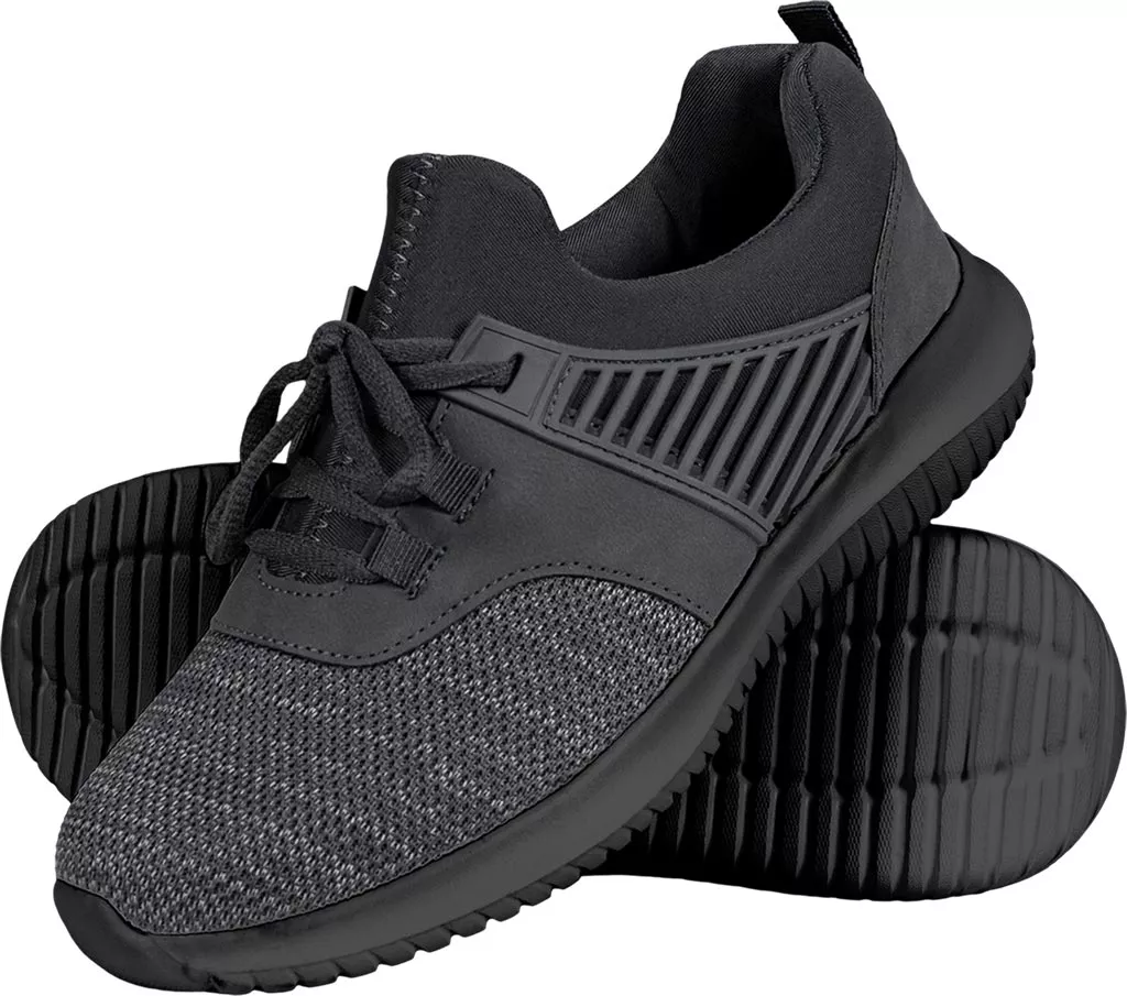 Czarne męskie buty sportowe ZAG o nowoczesnym designie, z siateczkową cholewką oraz elastyczną podeszwą. Buty mają sznurowania i wygodne dopasowanie wokół kostki.
