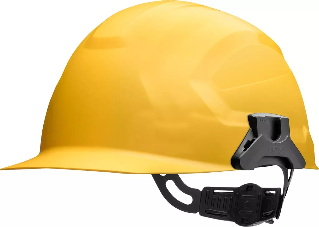 Hełm ochronny SCHUBERTH CROSS ELECTRIC w kolorze żółtym. Wyposażony w regulowany pas podbródkowy oraz mocowanie na bokach, zapewniające bezpieczeństwo i komfort użytkowania.