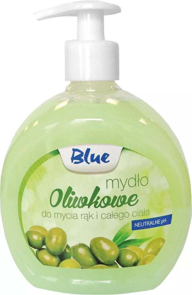 Butelka mydła w płynie Blue o pojemności 500 ml, z dozownikiem typu 