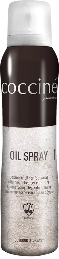 Spray w metalowym pojemniku do konserwacji obuwia, marki Coccine, przeznaczony do pielęgnacji skórzanych butów.