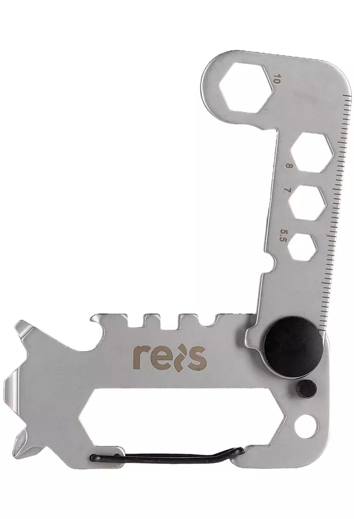 Multitool kieszonkowy Tactical Guard SRV-PT 9w1 wykonany ze stali, zawiera klucze sześciokątne, linijkę oraz karabińczyk do łatwego przyczepienia. Kompaktowy i wielofunkcyjny.
