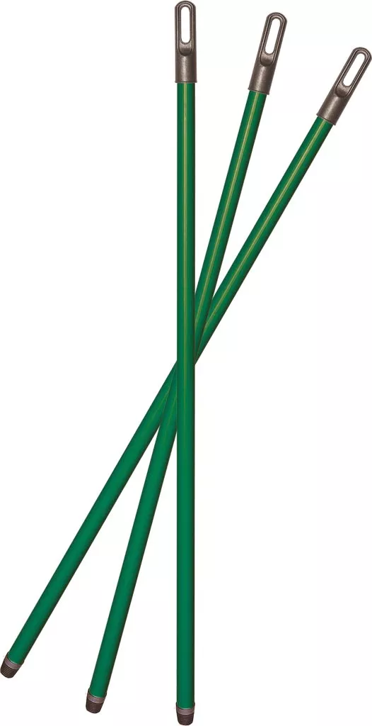Trzonki wzmocnione 120 cm, kolor zielony, z metalowymi końcówkami.