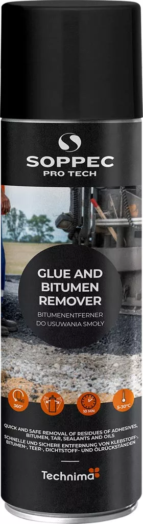 Spray do usuwania smoły marki SOPPEC, oznaczony jako 