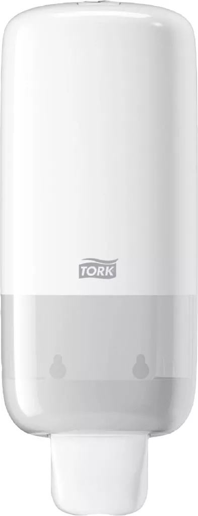 Dozownik do mydła w pianie TORK ELEVATION w kolorze białym, z przezroczystym okienkiem na poziom mydła. Prosty, elegancki design.