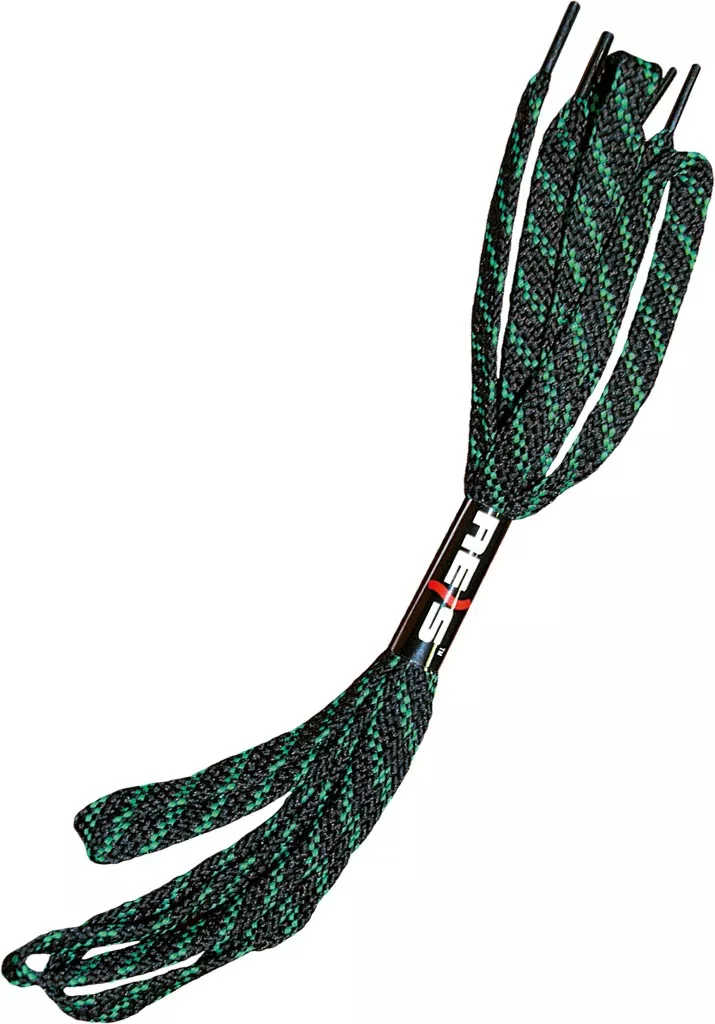 Uniwersalne sznurowadła o długości 110 cm, czarno-zielone, idealne do różnych typów butów.
