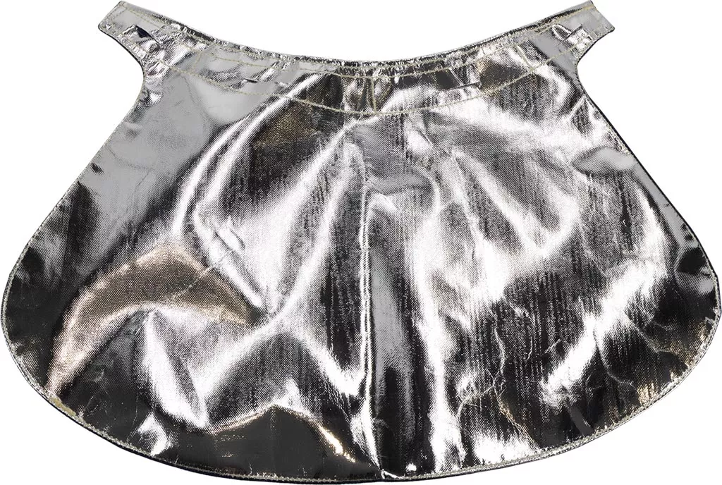 Metalizowana osłona karku OK-1 montowana do hełmu, wykonana z błyszczącego, metalicznego materiału, o szerokim, zaokrąglonym kształcie. Służy do ochrony karku przed wysoką temperaturą.