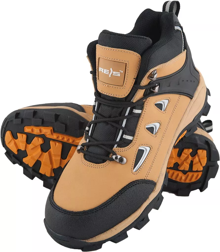 Buty robocze trzewiki skórzane MOUNTAIN S1 z podnoskiem i odblaskami. Solidna, ochronna konstrukcja z wytrzymałą podeszwą o głębokim protektorze, idealne do pracy w trudnych warunkach.