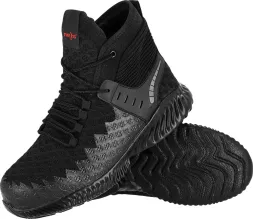 Czarne męskie buty robocze trzewiki z kompozytowym podnoskiem i wkładką, model S1 ULTRA. Posiadają teksturowaną cholewkę i profilowaną podeszwę zapewniającą dobrą przyczepność.