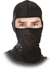 Kominiarka termoaktywna z jednym otworem na oczy, z dodatkową siateczką ochronną na nos i usta, wykonana z oddychającego materiału. Przeznaczona do aktywności w chłodne dni.