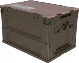 Składana skrzynia transportowa Tactical Guard BOX M o pojemności 49L, wyposażona w wytrzymały blat, ergonomiczne uchwyty i solidną konstrukcję, idealna do przechowywania i transportu.