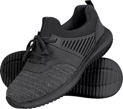 Czarne męskie buty sportowe ZAG o nowoczesnym designie, z siateczkową cholewką oraz elastyczną podeszwą. Buty mają sznurowania i wygodne dopasowanie wokół kostki.