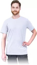 Biała męska koszulka T-shirt o wydłużonym kroju LONG, z krótkim rękawem i prostym dekoltem. Prosty, minimalistyczny design.