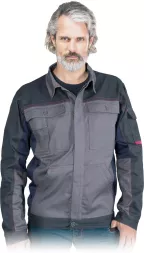Bluza robocza katana ochronna BOMER wykonana w 100% z bawełny, w kolorze stalowym. Posiada kołnierz, zapinana na suwak, z kieszeniami na piersi oraz wzmocnieniami na rękawach.