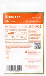Koc termiczny ratunkowy Mercator dwustronny, rozmiar 160x210 cm, jednorazowy, wodoodporny i odporny na wiatr. Chroni przed wychłodzeniem, wykonany z folii aluminiowej. Zgodny z normą EN ISO 13485.