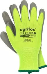 Rękawice ochronne OgriFox, model OX.12.396 WINTEX, zielono-szare, ocieplane, posiadające certyfikat CE.