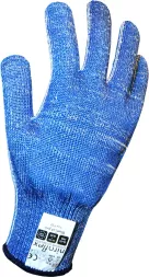 Rękawice antyprzecięciowe niroflex BlueCut pro w kolorze niebieskim, wykonane z materiału o wysokiej odporności na przecięcie, z elastycznym mankietem. Przeznaczone do ochrony dłoni podczas pracy.