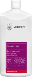 Velodes Gel 500 ml, żel do higienicznej i chirurgicznej dezynfekcji rąk, zapewnia skuteczną ochronę przed mikroorganizmami. Produkt marki Medisept, łatwy w użyciu, przeznaczony do dezynfekcji skóry.