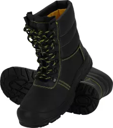 Buty robocze trzewiki wysokie z podnoskiem SB, model YES-TW-SB. Czarne, sznurowane, z wytrzymałą podeszwą, przeznaczone do ochrony stóp podczas pracy.