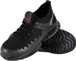 Buty robocze ULTRA S1 PL męskie, bezpieczne, z kompozytowym podnoskiem i wkładką, czarne, lekkie, sportowy design, przewiewna struktura, antypoślizgowa podeszwa.