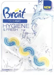 Zawieszka do WC Brait o zapachu morskiej świeżości. Produkt zapewnia higienę i świeżość w toalecie, skutecznie czyści i odświeża przy każdym spłukaniu. Zawiera trzy kostki.