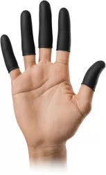 Lateksowe nakładki na palce kosmetyczne, 100 sztuk, model FINGER-LAT-NS. Chronią palce podczas manicure i innych zabiegów kosmetycznych. Elastyczne, dopasowujące się do palców.