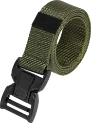 Zielony pasek taktyczny Tactical Guard z szybkozłączną klamrą, wykonany z wytrzymałego materiału, regulowany, przeznaczony do spodni.