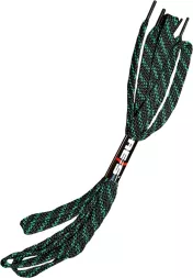 Uniwersalne sznurowadła o długości 110 cm, czarno-zielone, idealne do różnych typów butów.