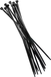 Opaski kablowe 3M Scotchflex FS, czarne, 100 sztuk, wielkość 3,6 x 150 mm, wykonane z nylonu, odporne na UV i temperaturę do 85°C.
