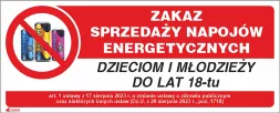 Czerwony znak zakazu z napisem 