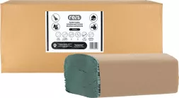 Jednorazowe, jednowarstwowe ręczniki papierowe PV DOTS w kolorze zielonym. Opakowanie zbiorcze. Produkt ekologiczny, higieniczny i wytrzymały, przeznaczony do użytku profesjonalnego.