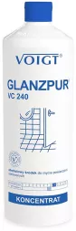 GLANZPUR VC240 to alkoholowy koncentrat do mycia powierzchni szkliwionych, takich jak kafelki i płytki. Produkt firmy VOIGT o pojemności 1 litra.