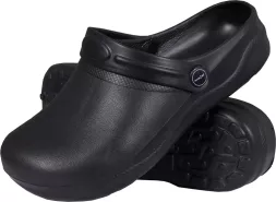 Czarne, lekkie klapki piankowe z paskiem, model LAB, idealne na codzienne użytkowanie. Podeszwa antypoślizgowa, wygodne i praktyczne.