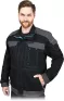 Czarna męska bluza robocza katana CORTON z 100% bawełny, wyposażona w liczne kieszenie na piersi i bokach, z szarymi wstawkami na ramionach i rękawach. Zapinana na zamek i rzepy.