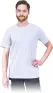 Biała męska koszulka T-shirt o wydłużonym kroju LONG, z krótkim rękawem i prostym dekoltem. Prosty, minimalistyczny design.